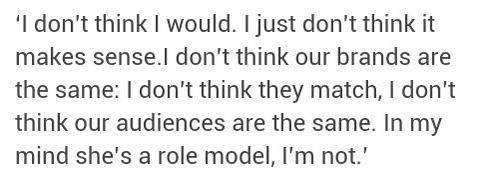 robyncandids:NME Magazine: Rihanna’s response when asked if she would be on the list of stars who jo