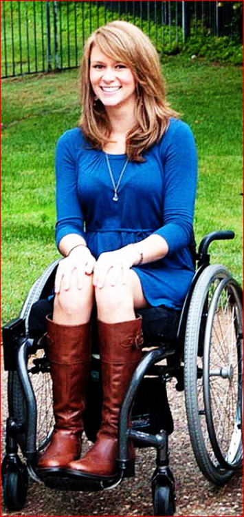 Beautiful paraplegic women with boots on.