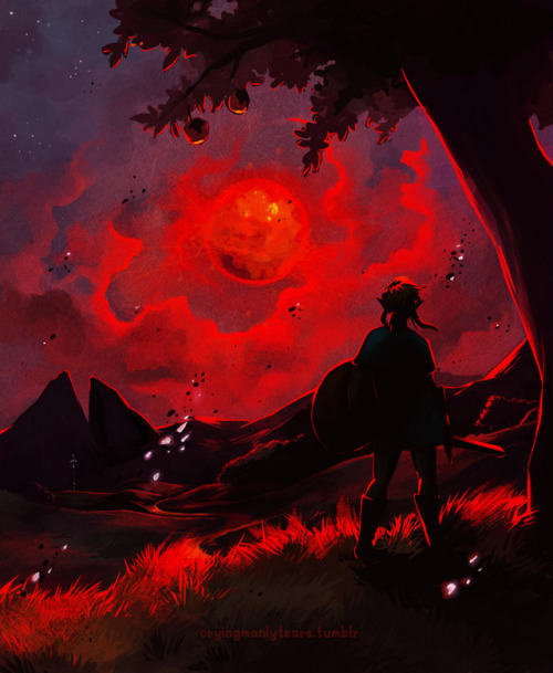 cryingmanlytears: “The Blood Moon Rises once again. Please be careful, Link”Since the first time I s