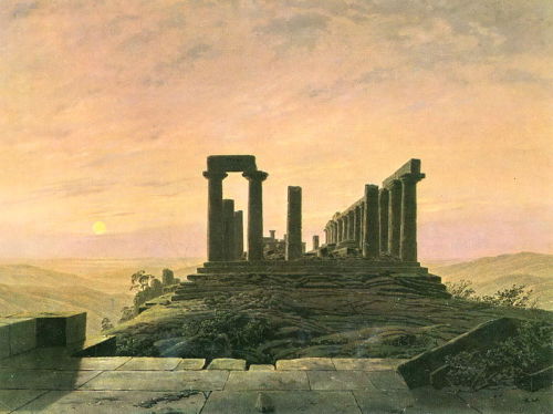 Temple of Juno in Agrigento by Caspar David Friedrich,circa 1828-1830. Collection of the Museum für 