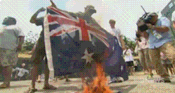  2014 - Aboriginal activists burn the Australian