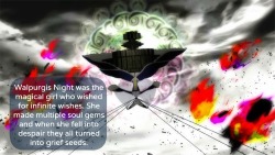 magicalgirlheadcanons:  Walpurgis Night was the magical girl who wished for infinite wishes. She made multiple soul gems and when she fell into despair they all turned into grief seeds. submitted by: happy-cat-graystripe 