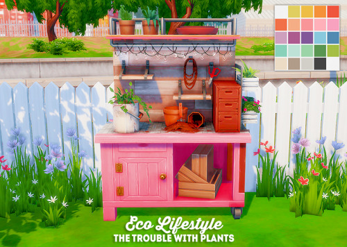 [ts4] Eco lifestyle - recolors The trouble with plants - 24 swatches (eversims + black &amp; whi