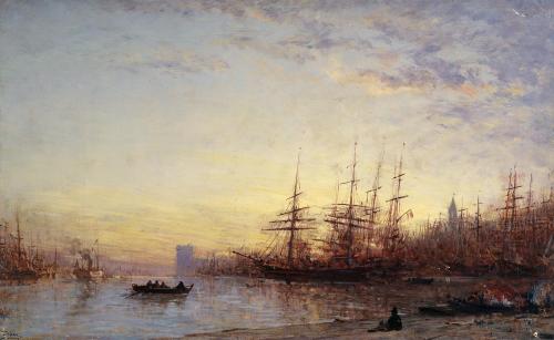 dekehlmark: Félix Ziem (1821-1911), Le Port de Marseille au Coucher du Soleil.