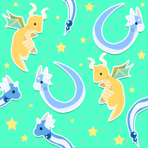 pokemonpalooza:This is the polkadot Dratini family set (plus the plain white version)!I have one mor