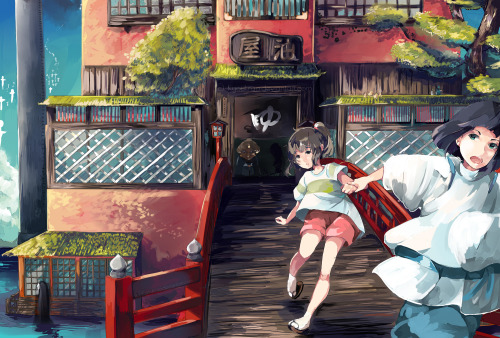 Unusual Fanart Of Chihiro And Haku From "Sen To Chihiro No Kamikakushi".