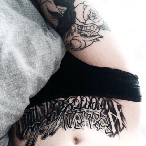 1337tattoos:  “heaven sent hell found” lettering tattoo by felix seelesubmitted by http://cxldburn.tumblr.com