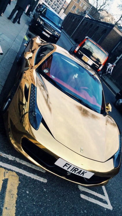 Porn Pics phuckindope:  Gold Ferrari 458