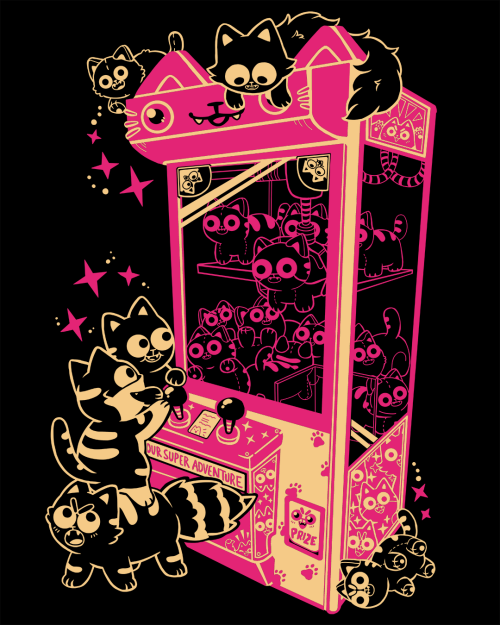 ️Claw Machine Cats️ - T-Shirt Edition! This design is available as part of my plush cat Kickstarter!