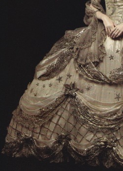 mademoisellelapiquante:  Costume designed by Adrian for Marie Antoinette - 1938 (detail, my scan) 