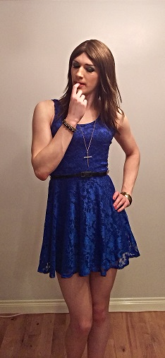 iakeltg:  abbycatsuk:  iakeltg:  Crossdresser Blue Cobalt Lace Skater Dress #2  