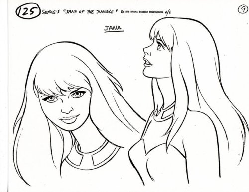 talesfromweirdland:Production art for the 1978 Hanna-Barbera series, Jana of the Jungle. The show fo