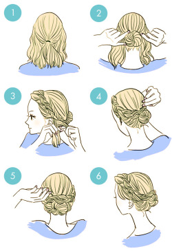 fashioninfographics:DIY bun in 6 easysteps