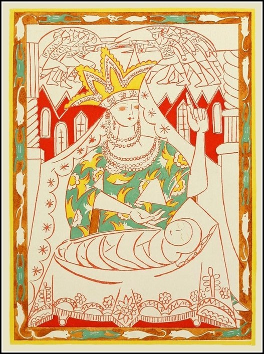 russian-style:  Natalia Goncharova - Illustration to the Tale of Tsar Saltan by Alexander