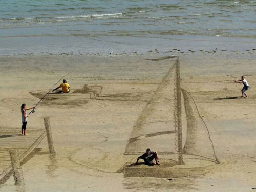 asylum-art:  Amazing 3D Sand Drawings Give porn pictures