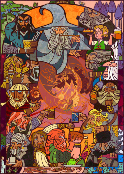 aide-factory: Breathtaking The Hobbit and The Lord of the Rings illustration by Jian Guo also known 