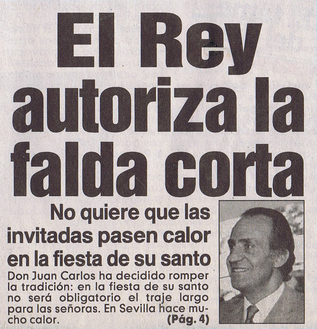 sabanasblancasuniverse: “El Rey Juan Carlos I autoriza la falda corta&quot; 