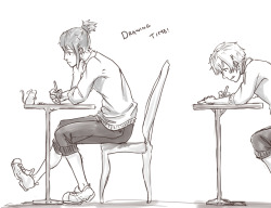 scorrando:  Drawing time for Nezumi and Shion! The task is to draw themselves and show it to the world. My excuse for not drawing the outcome of this is that for us NZer’s, exams are starting veeeeery soon. So someone please finish thiiiis. I probably