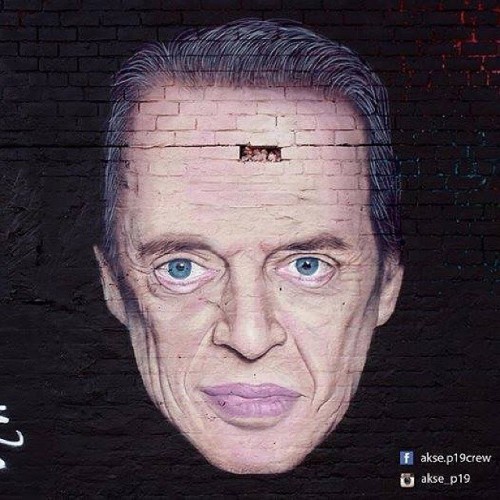 Steve Buscemi by @akse_p19 in London #AKSE #London #UK #graffiti #streetart #murals #art #spraypaint