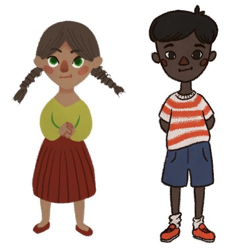 Did some digital style tests with those sketches from last week #digitalart #kidsketches #kidlitart 