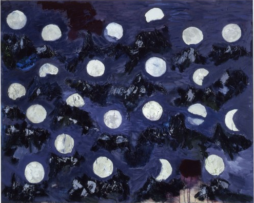 freystupid:  Moonfield, 1986  Joan Snyder  oil and acrylic on canvas 