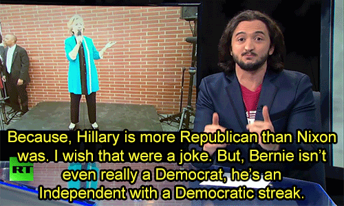 redactivist:  Redacted Tonight with Lee Camp [#99]  “We now have a system where the Republican is just a reality show corporatist and the Democrat is an Oligarch Republican. Even, self-proclaimed evilest man alive, Charles Koch, even he said he might