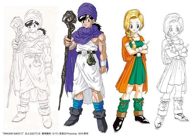 Sketch Noir Dragonquest ドラクエ 主人公 ビアンカ ドラクエ5 イラスト Illust