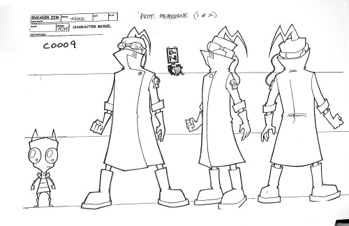 Invader Zim: Professor Membrane/ Ms. Bittersfrom season 1 official Model sheets. 