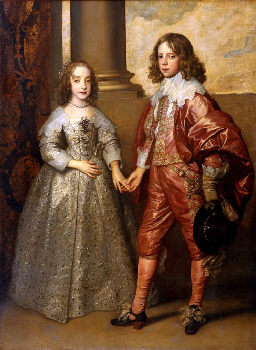 anthony-van-dyck: William II, Prince of Orange and Princess Henrietta Mary Stuart, daughter of Charl
