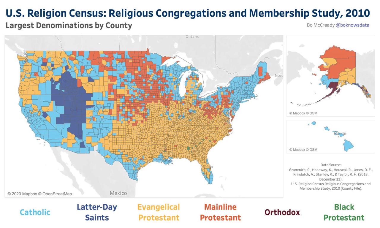 Largest Religious Denominations By US County Maps On The Web largest-religious-denominations-by-us-county-maps-on-the-web