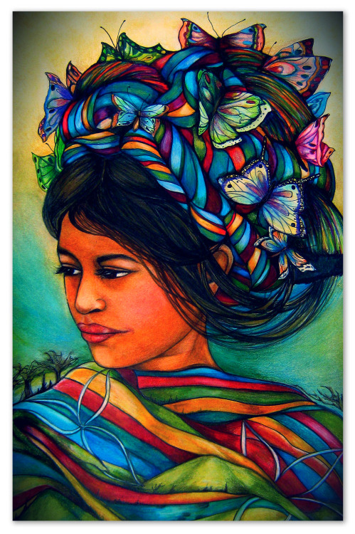 dramirez484:  Woman with butterflies from Guatemala.