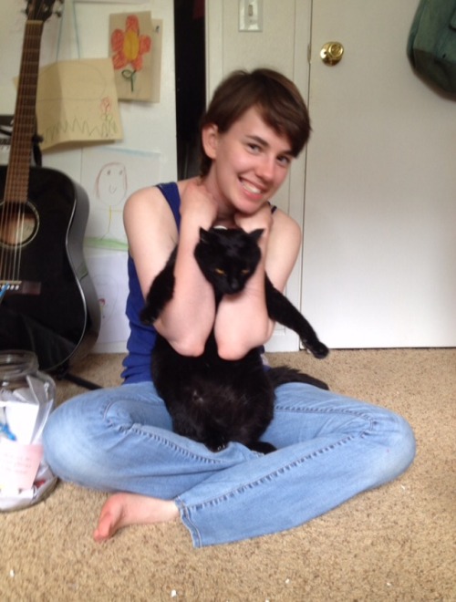 hella-bogus:  endlessroadhome:  hella-bogus:  Ollie and her relationship with cats has not changed over the past couple of years @endlessroadhome  Who else am I supposed to hug 😂  WTF ME. (Jk cats at more cuddly, if you hug me too much you might drown