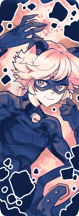 Made more Miraculous Ladybug fan art bookmarks~(Chat Noir to match the Ladybug one)