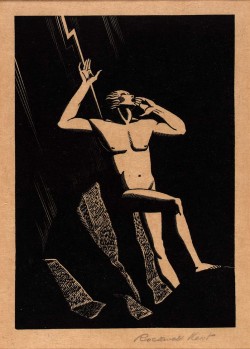 nelsoncarpenter:  climbing-down-bokor:  Rockwell Kent - 1931 - Prometheus - Copper engraving. 