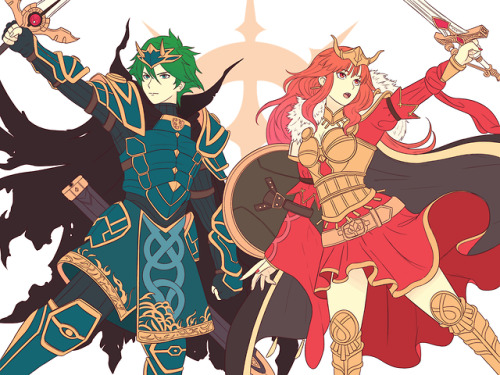 truejekart: [The Conquerors]  Conqueror Alm & Rigain Celica from Fire Emblem Echoes: Shadows of 