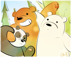 radicandy:  I have the flu but that doesn’t stop me from making fan art of We Bare Bearsplease do not remove caption ;w; 