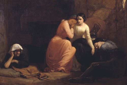 Amoret, Aemylia and Prince Arthur, in the Cottage of Sclaunder.Oil on Canvas.59.1 x 88.9 cm.Exhibite