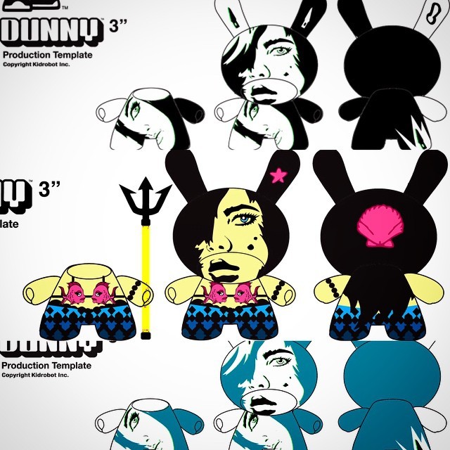 TBT Back around 2007-2008 @kidrobot wanted to put together and release a Dunny series created exclusively by stencil artists from across the globe. I was asked to participate and submitted some initial concepts. The series was never completed....