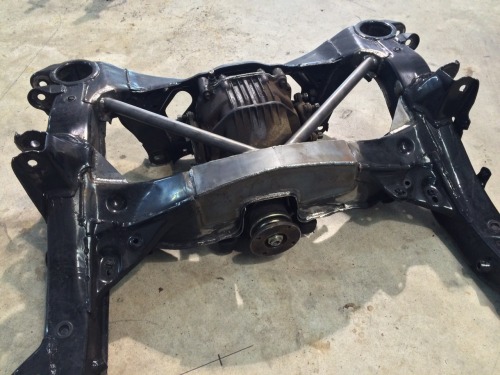 Subframe and open diff welded powdercoating to match PBM solid mount bushings next!