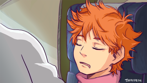 taffydesu:  Kagehina, Eden of the East Au - Plane SceneSame Hinata SameI blame @waehyun @starphases for this  