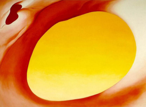 nobrashfestivity:Georgia O’Keeffe in Santa fe, by Tony Voccaro and Pelvis Series, Red with Yellow, 1