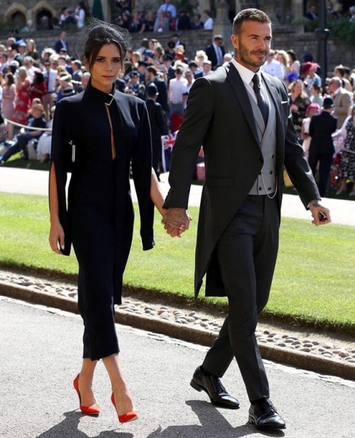 David and Victoria Beckham make their way to the Royal Wedding. The British natives are no strangers