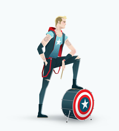 dsgn-me:   Super Rockers  (by Andrés Moncayo)  I made this project because nothing inspire more as a child than superheros and music when I was a teenager.so here it is. the two of them together. I hope you like it :) DESIGN STORY:  | Tumblr | Twitter
