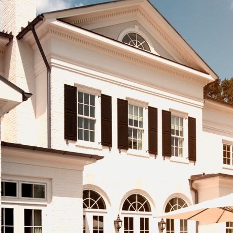 Traditional ExteriorInspiration For A Large Timeless White Two-story Brick House Exterior Remodel With