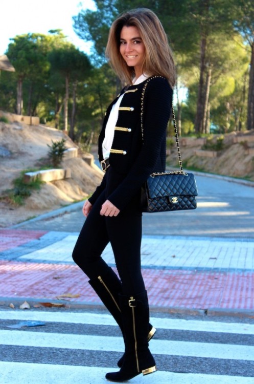 Fashion blogger Silvia Garcia Blanco from ohmylooks in Pilar Burgos bootsSource:  ohmylooks - the bo