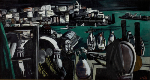 max-beckmann: The Habor of Genua, 1927, Max BeckmannMedium: oil,canvas