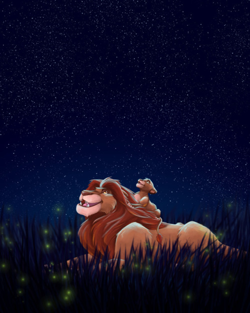 hynael:    “Simba, let me tell you something my father told me.  Look at the stars.  The great kings of the past look down on us from those stars.  So whenever you feel alone, just remember that those kings will always be there to guide you.  And