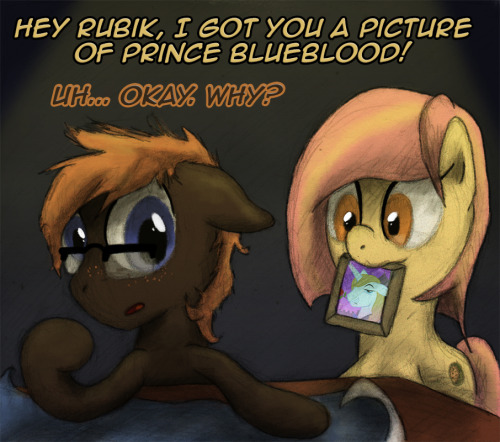 askpun:  Rubik certainly handled this one with grace. She was so happy that he didn’t tell her he actually said blueprints! Artwork by HewisonScript #405  xD