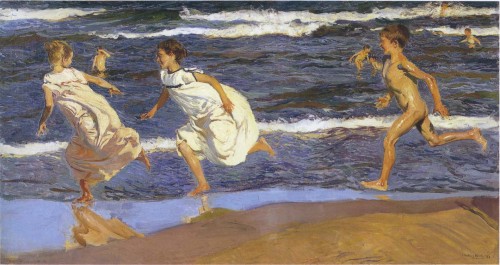 Running along the beach, by Joaquín Sorolla (1908).