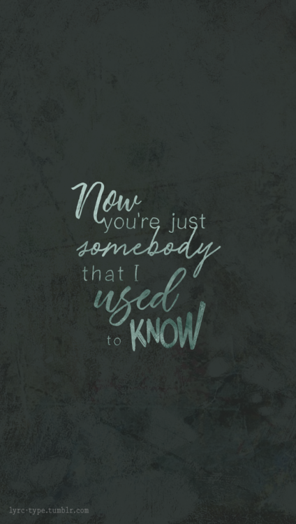 Somebody I Used to Know // Gotye ft. Kimbra/tap on photos to see clearer/